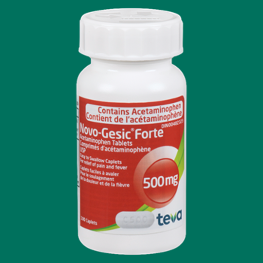 Novo-Gesic Forte 500mg bottle of the medicine