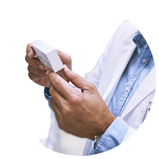 A man in a lab coat holds a white pill, promoting affordable patient care in a video series by the Canadian Generic Pharmaceutical Association.